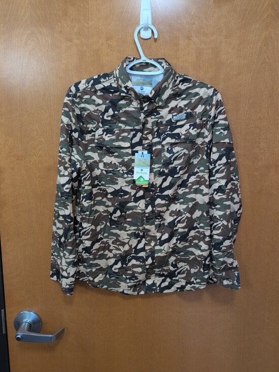 Ocean & Coast Other - Ocean +‎ Coast Shirt Youth L Camouflage Pattern Long Sleeve Fishing NWT